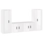 Set di Mobili Porta TV 4 pz Bianco Lucido in Legno Multistrato Set di Mobili Porta TV 4 pz Bianco Lucido in Legno Multistrato