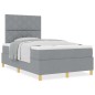 vidaXL Letto con Rete e Materasso Grigio Chiaro Piccolo Matrimoniale in Tessuto vidaXL Letto con Rete e Materasso Grigio Chiaro Piccolo Matrimoniale in Tessuto