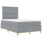 vidaXL Letto con Rete e Materasso Grigio Chiaro Piccolo Matrimoniale in Tessuto vidaXL Letto con Rete e Materasso Grigio Chiaro Piccolo Matrimoniale in Tessuto