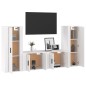 Set di Mobili Porta TV 4 pz Bianco Lucido in Legno Multistrato Set di Mobili Porta TV 4 pz Bianco Lucido in Legno Multistrato