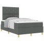 vidaXL Letto Box Spring e materasso grigio scuro piccolo doppio in tessuto vidaXL Letto Box Spring e materasso grigio scuro piccolo doppio in tessuto