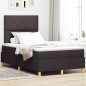 vidaXL Letto con Box Spring e Materasso Marrone Scuro Piccolo Matrimoniale Tessuto