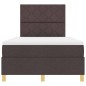 vidaXL Letto con Box Spring e Materasso Marrone Scuro Piccolo Matrimoniale Tessuto
