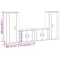 Set di Mobili Porta TV 4 pz Bianco Lucido in Legno Multistrato Set di Mobili Porta TV 4 pz Bianco Lucido in Legno Multistrato