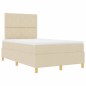 vidaXL Letto Box Spring con Materasso Panna Piccolo Matrimoniale Tessuto vidaXL Letto Box Spring con Materasso Panna Piccolo Matrimoniale Tessuto