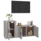 Set Mobili Porta TV 2 pz Grigio Sonoma in Legno Multistrato Set Mobili Porta TV 2 pz Grigio Sonoma in Legno Multistrato