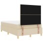 vidaXL Letto a contenitore con materasso crema 120x200 cm tessuto