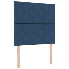 vidaXL Letto con rete a doghe e materasso blu 120x200 cm tessuto