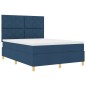 vidaXL Letto con Rete a Doghe Blu 140x190 cm Tessuto vidaXL Letto con Rete a Doghe Blu 140x190 cm Tessuto