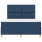 vidaXL Letto con Rete a Doghe Blu 140x190 cm Tessuto vidaXL Letto con Rete a Doghe Blu 140x190 cm Tessuto