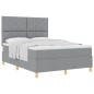 vidaXL Letto a molle con materasso grigio chiaro 140x200 cm tessuto