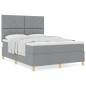 vidaXL Letto a molle con materasso grigio chiaro 140x200 cm tessuto