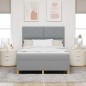 vidaXL Letto a molle con materasso grigio chiaro 140x200 cm tessuto