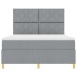 vidaXL Letto a molle con materasso grigio chiaro 140x200 cm tessuto