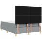 vidaXL Letto a molle con materasso grigio chiaro 140x200 cm tessuto