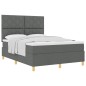 vidaXL Letto a Molle con Materasso Grigio Scuro 140x200 cm Tessuto vidaXL Letto a Molle con Materasso Grigio Scuro 140x200 cm Tessuto