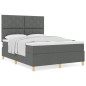 vidaXL Letto a Molle con Materasso Grigio Scuro 140x200 cm Tessuto vidaXL Letto a Molle con Materasso Grigio Scuro 140x200 cm Tessuto