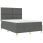 vidaXL Letto a Molle con Materasso Grigio Scuro 140x200 cm Tessuto vidaXL Letto a Molle con Materasso Grigio Scuro 140x200 cm Tessuto