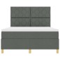 vidaXL Letto a Molle con Materasso Grigio Scuro 140x200 cm Tessuto vidaXL Letto a Molle con Materasso Grigio Scuro 140x200 cm Tessuto
