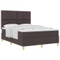 vidaXL Letto con rete a molle con materasso marrone scuro 140x200 cm tessuto