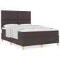 vidaXL Letto con rete a molle con materasso marrone scuro 140x200 cm tessuto