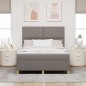 vidaXL Letto Box Spring vitaXL con Materasso Taupe 160x200 cm Tessuto vidaXL Letto Box Spring vitaXL con Materasso Taupe 160x200 cm Tessuto