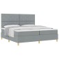 vidaXL Letto con Box Spring e Materasso Grigio Chiaro 200x200 cm in Tessuto