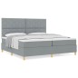 vidaXL Letto con Box Spring e Materasso Grigio Chiaro 200x200 cm in Tessuto