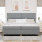 vidaXL Letto con Box Spring e Materasso Grigio Chiaro 200x200 cm in Tessuto