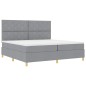 vidaXL Letto con Box Spring e Materasso Grigio Chiaro 200x200 cm in Tessuto