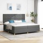 vidaXL Letto con Box Spring e Materasso Grigio Scuro 200x200 cm in Tessuto