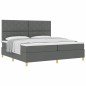 vidaXL Letto con Box Spring e Materasso Grigio Scuro 200x200 cm in Tessuto