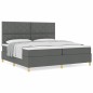 vidaXL Letto con Box Spring e Materasso Grigio Scuro 200x200 cm in Tessuto