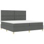 vidaXL Letto con Box Spring e Materasso Grigio Scuro 200x200 cm in Tessuto
