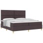 vidaXL Letto Box Spring con Materasso Marrone Scuro 200x200 cm Tessuto vidaXL Letto Box Spring con Materasso Marrone Scuro 200x200 cm Tessuto