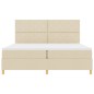 vidaXL Letto con Rete e Materasso Panna 200x200 cm Tessuto