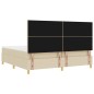 vidaXL Letto con Rete e Materasso Panna 200x200 cm Tessuto