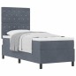 vidaXL Letto Box Spring con Materasso Grigio Scuro 80x200 cm Velluto vidaXL Letto Box Spring con Materasso Grigio Scuro 80x200 cm Velluto