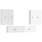 Set di Mobili Porta TV 6 pz Bianco Lucido in Legno Multistrato Set di Mobili Porta TV 6 pz Bianco Lucido in Legno Multistrato