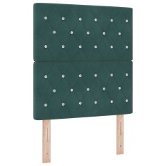 Letto Box Spring con Materasso vidaXL Verde Scuro 80x200 cm Velluto
