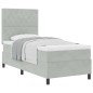 vidaXL Letto Box Spring con Materasso Grigio Chiaro Singolo in Velluto