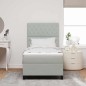 vidaXL Letto Box Spring con Materasso Grigio Chiaro Singolo in Velluto