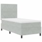 vidaXL Letto Box Spring con Materasso Grigio Chiaro Singolo in Velluto