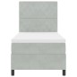 vidaXL Letto Box Spring con Materasso Grigio Chiaro Singolo in Velluto
