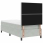 vidaXL Letto Box Spring con Materasso Grigio Chiaro Singolo in Velluto