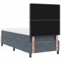 Letto con box in molle e materasso grigio scuro in velluto
