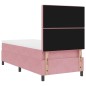 Letto Box Spring con Materasso Rosa Singolo in Velluto