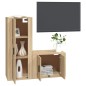 Set di Mobili Porta TV 2 pz Rovere Sonoma in Legno Multistrato Set di Mobili Porta TV 2 pz Rovere Sonoma in Legno Multistrato
