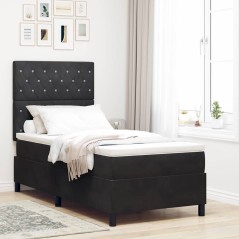 letto a molletta vidaXL con materasso nero 100x200 cm velluto