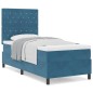 vidaXL Letto Box Spring con Materasso Blu Scuro 100x200 cm Velluto vidaXL Letto Box Spring con Materasso Blu Scuro 100x200 cm Velluto
